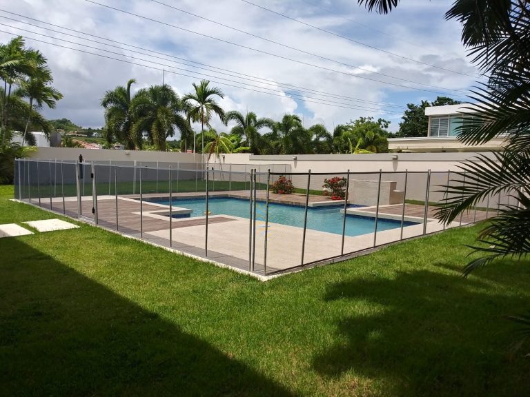 No swimming pool fence no problem here, beautiful tropical pool with pool fence