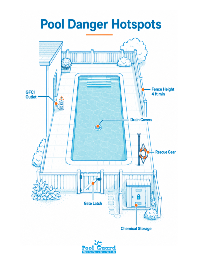 Pool Danger Hotspots Infographic