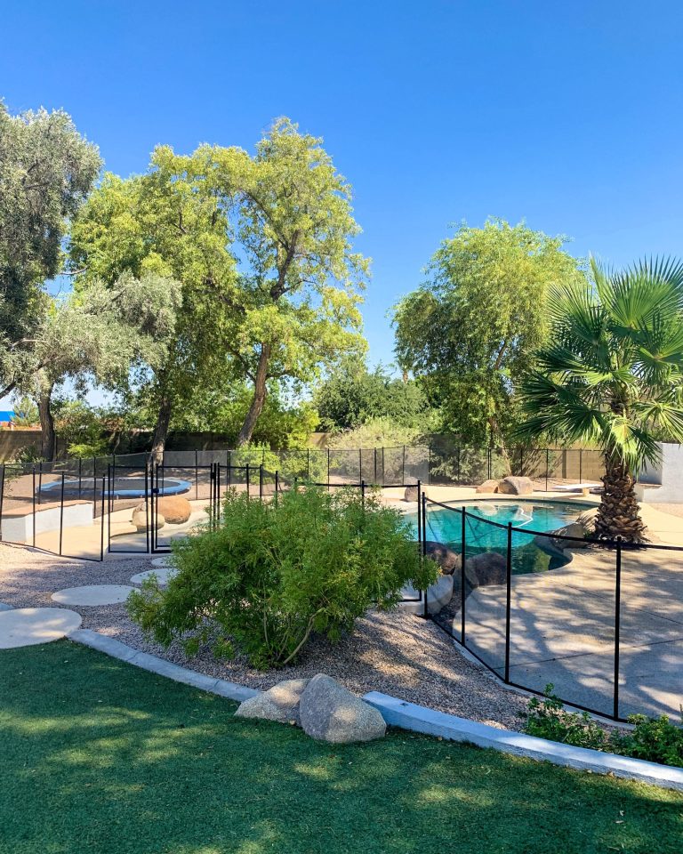 Pool fence in Scottsdale offering comprehensive safety for backyard swimming pool