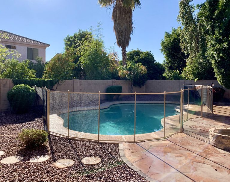 Pool fence offering elegant and secure protection in a Scottsdale backyard