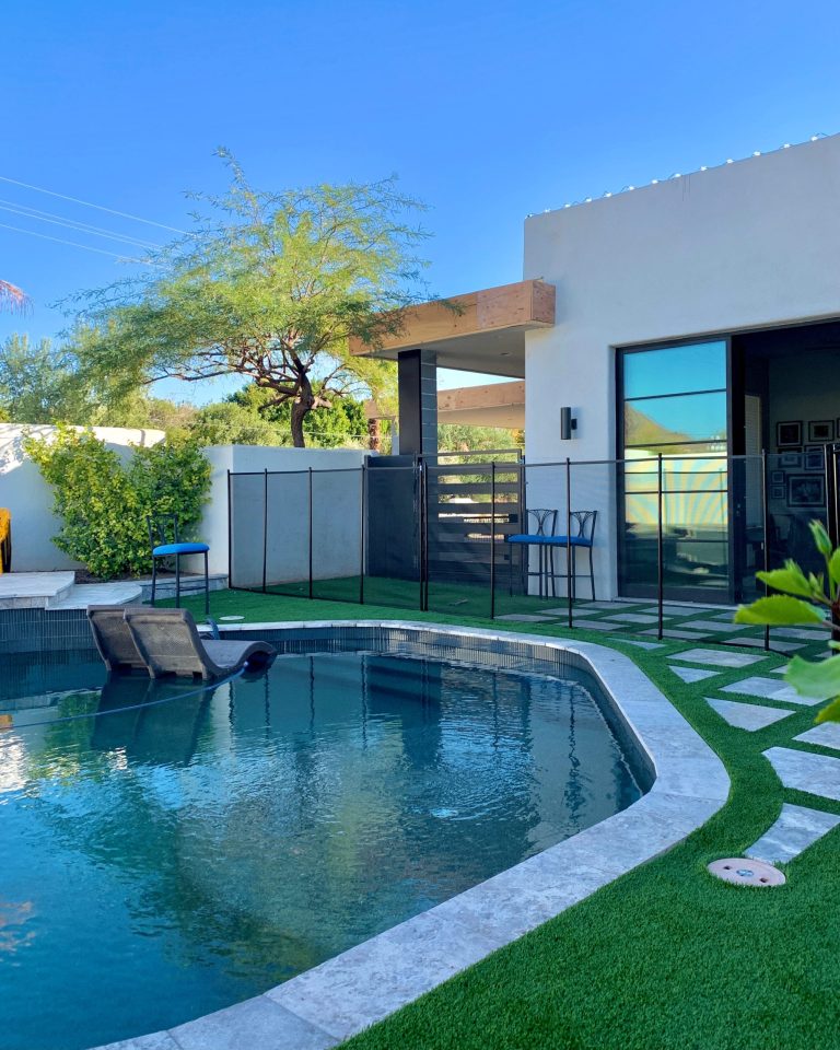 Pool fence in Scottsdale, offering modern safety with a sleek design
