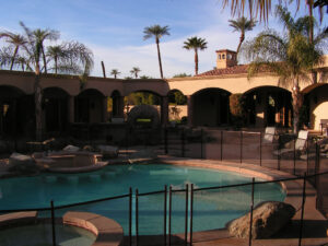 Elegant modern desert pool fence for residential properties