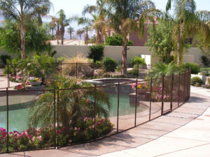 Stylish and elegant pool fence for desert homes in