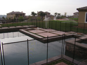 desert indoor backyard pool fence
