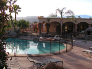 desert indoor black pool fence