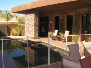 desert modern stylish pool fence