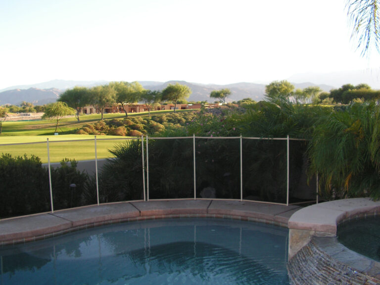 desert pool fence backyard