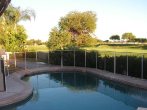 desert secure white modern pool fence