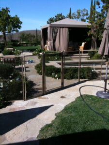 desert stylish backyard pool fence