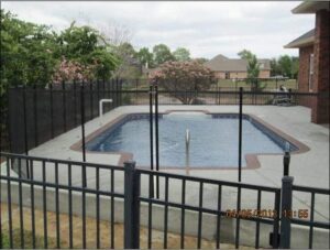 gulf coast modern black pool fence