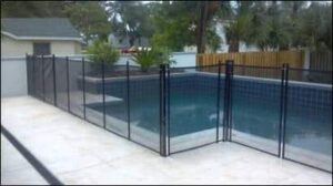 gulf coast stylish black pool fence