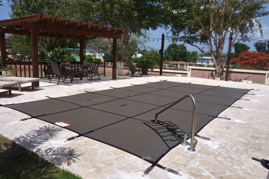 rectangular pool cover black