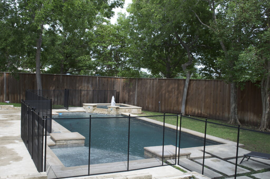 New Jersey pool fence law compliance, showing a secure and safe pool fence installation