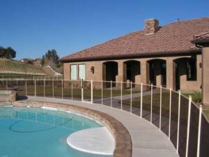 Pool fence surrounding residential pool in San Jose
