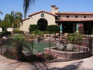San Jose backyard pool secured with a mesh pool fence