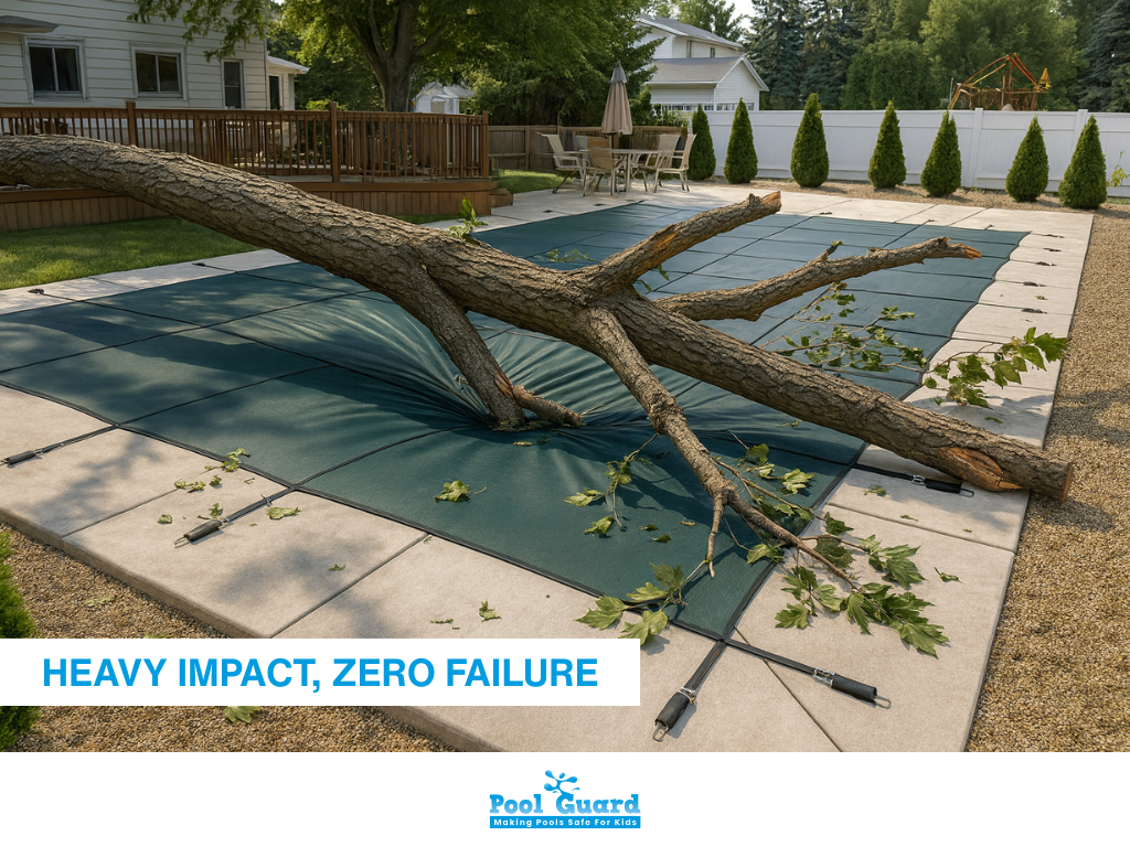 How much Weight Can a Pool Cover Hold - A Heavy Tree Fallen on a Pool Cover
