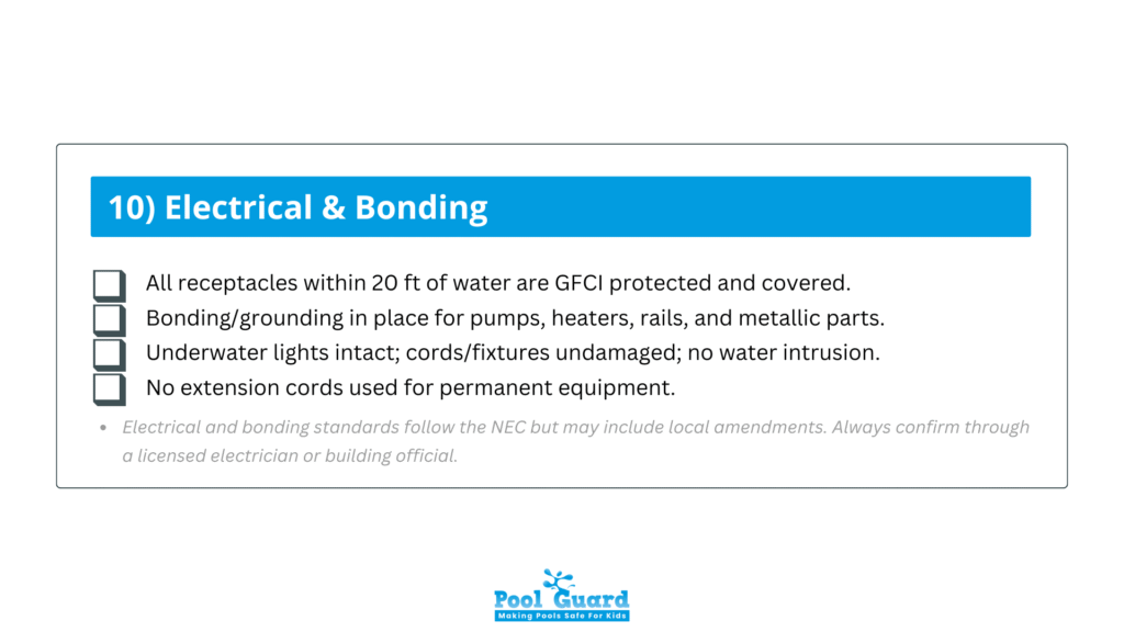 Pool Safety Checklist 10