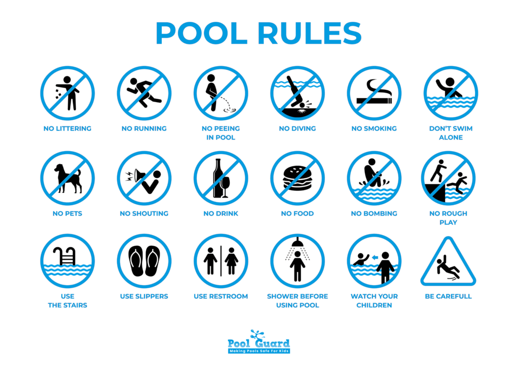 Signage Around the Pool Area