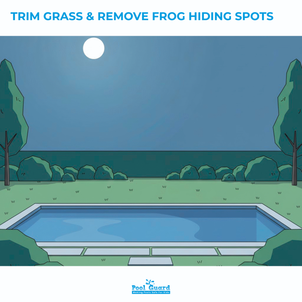 Trim Grass and Remove Frog Hiding Spots