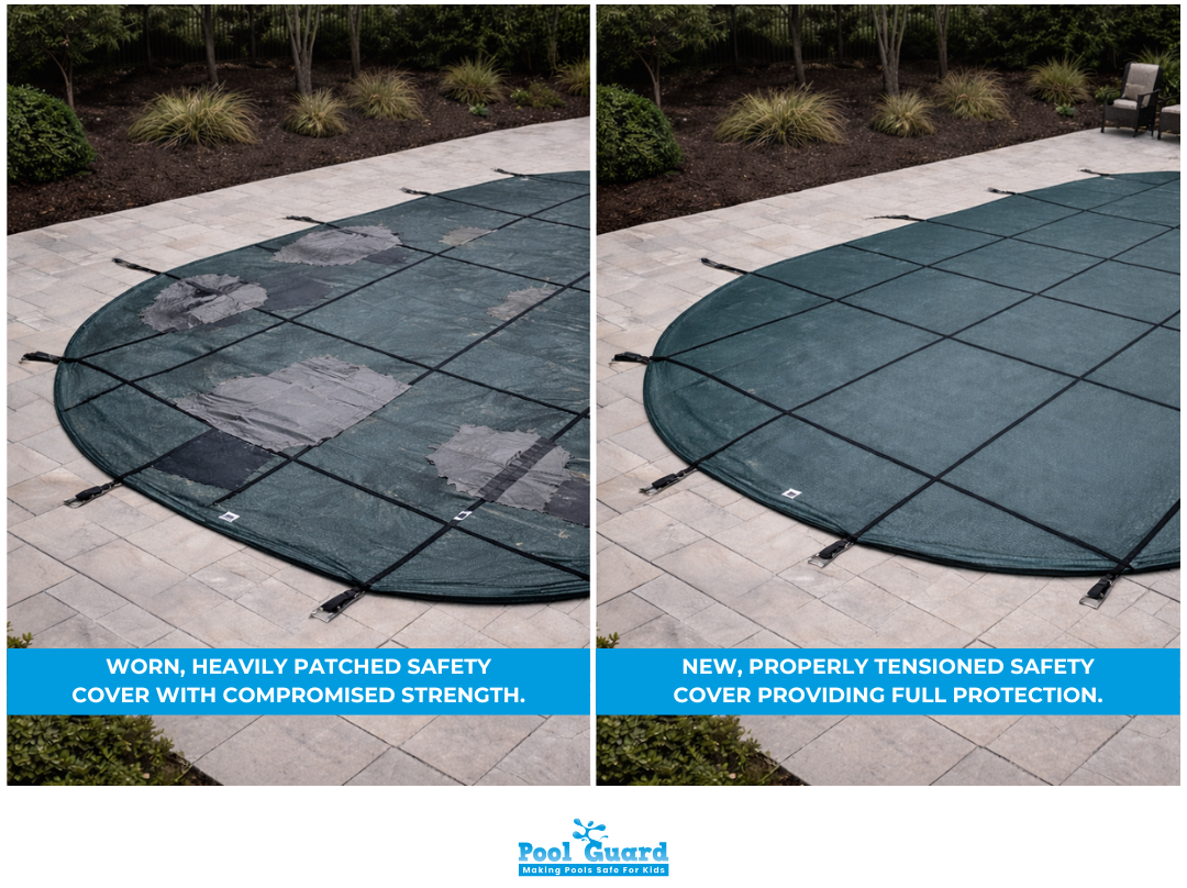 Pool Cover Maintenance - Worn vs New Cover