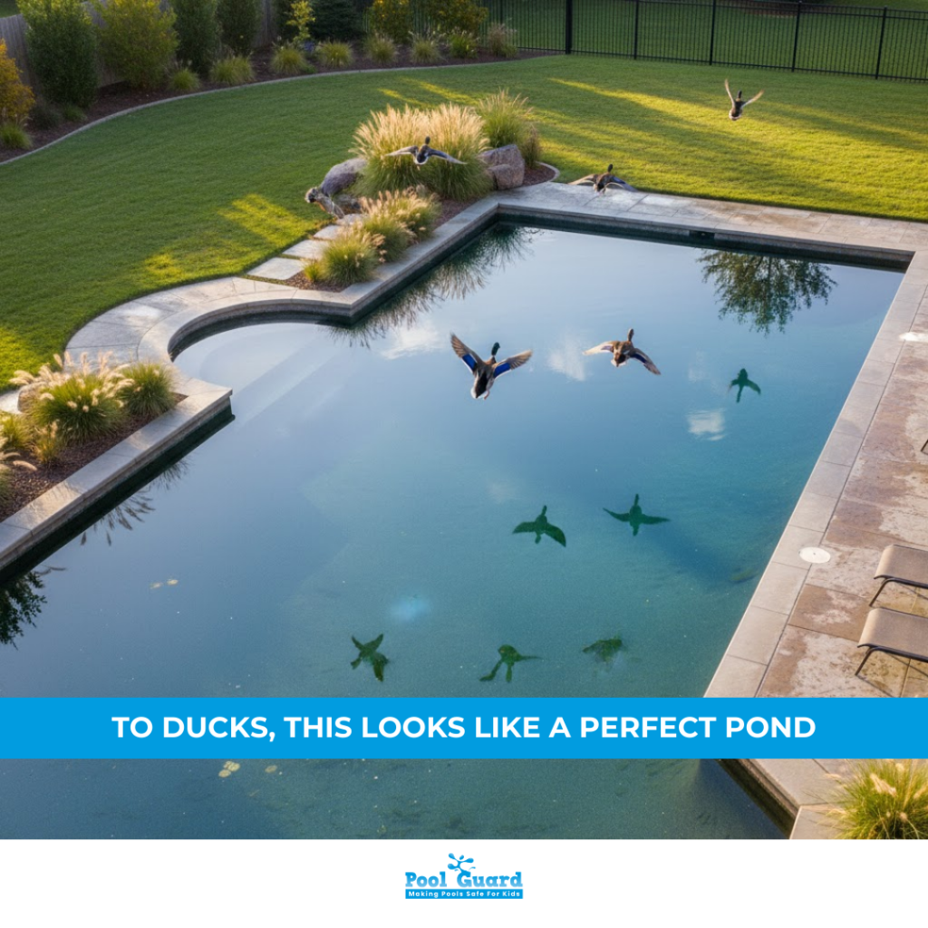 how to keep ducks out of pool - flying ducks above pool