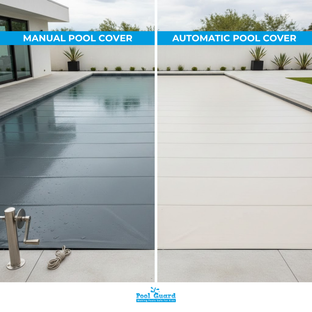 manual pool cover vs automatic pool cover