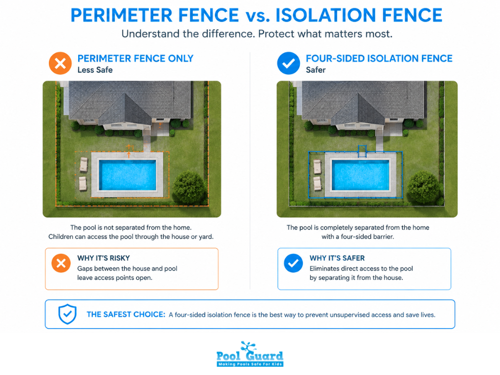 Isolation fence vs perimeter fence