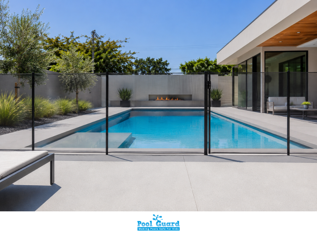 Black pool fence