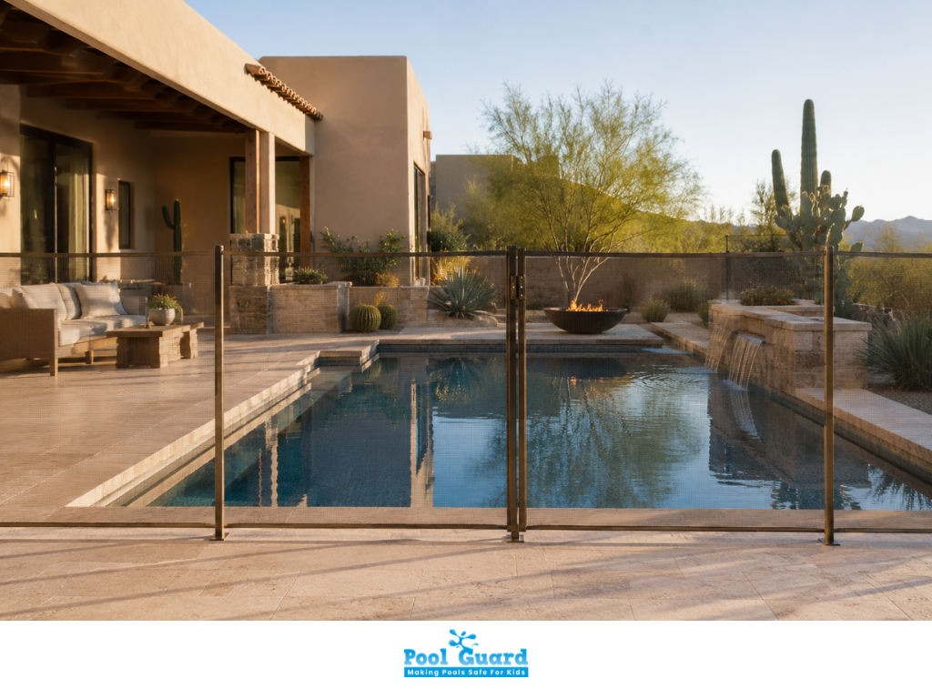 Bronze/brown pool fence