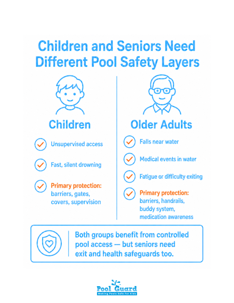 Children and Seniors Need Different Pool Safety Layers - Infographics