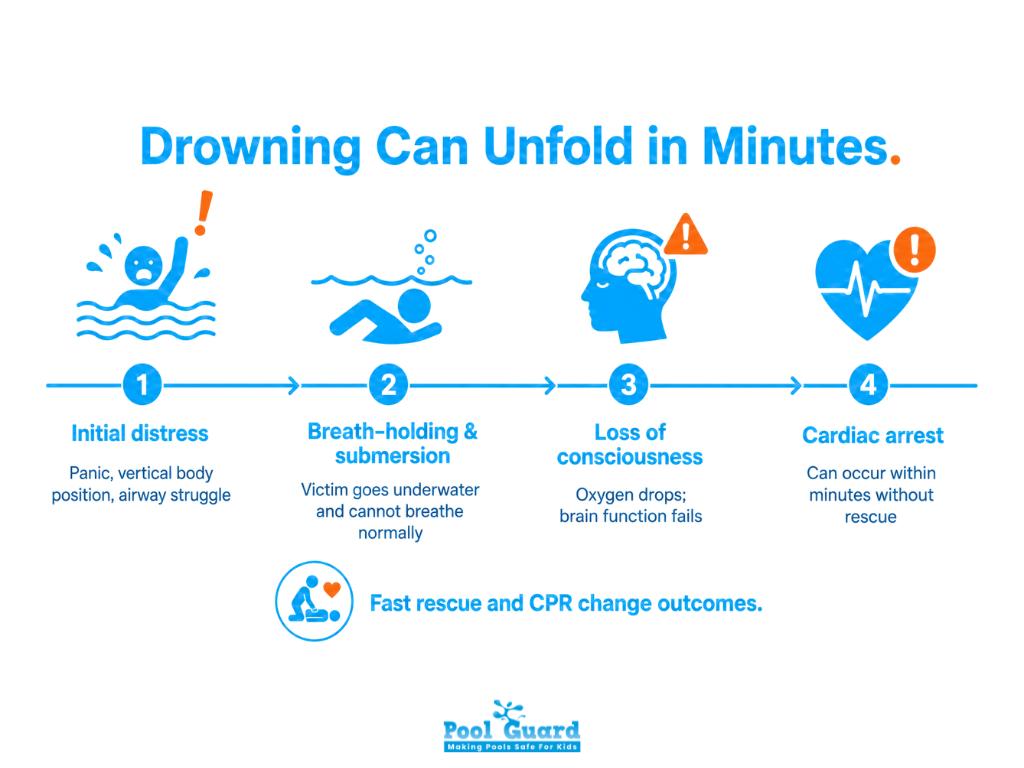 Drowning Can Unfold in Minutes - Infographic