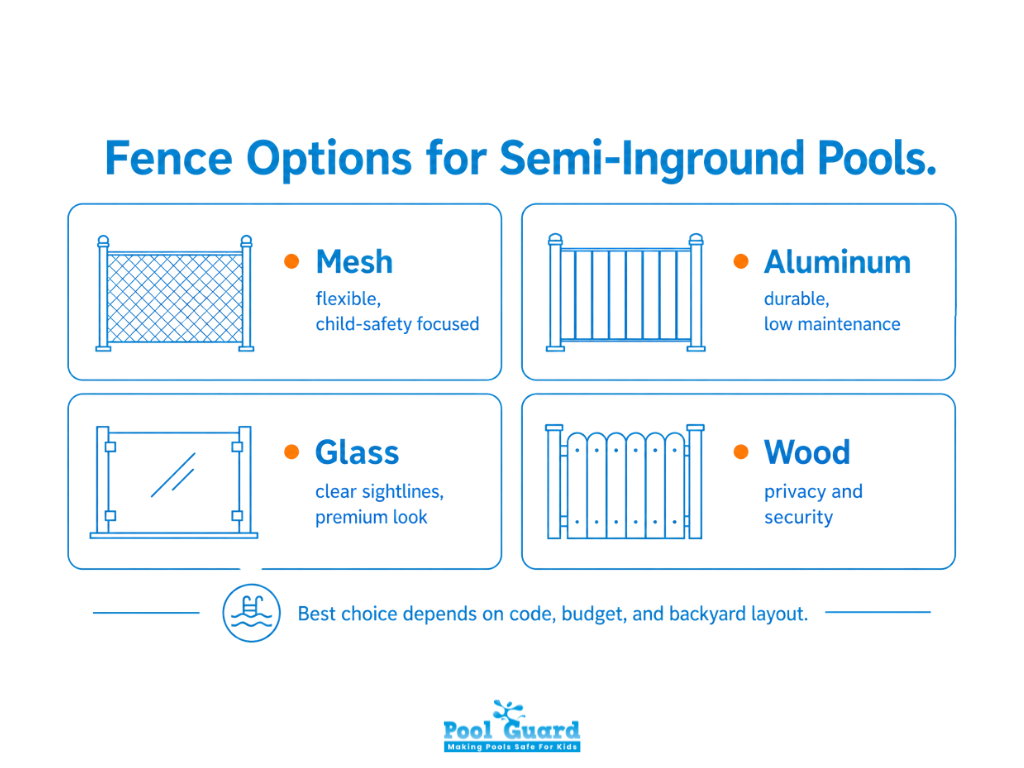 Fence Options for Semi Inground Pools