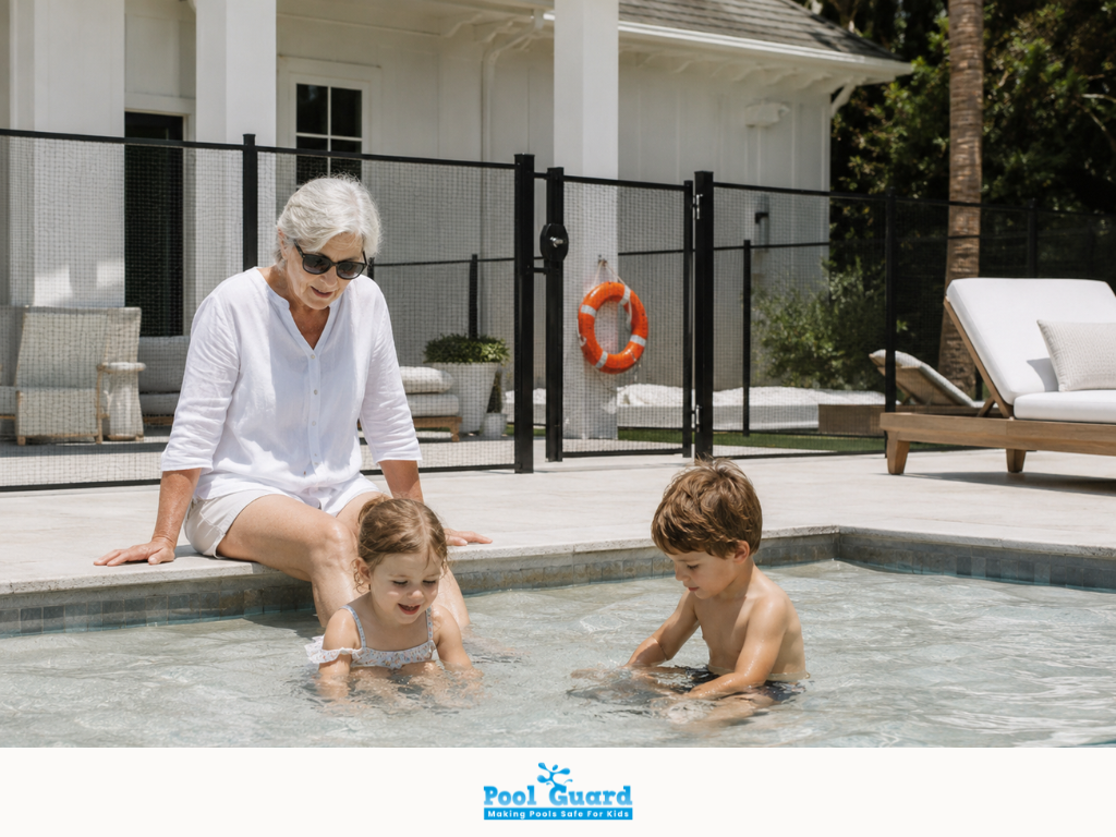 Grandparent With Grandkids in the Pool