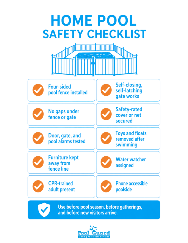 Home Pool Safety Checklist - Infographic