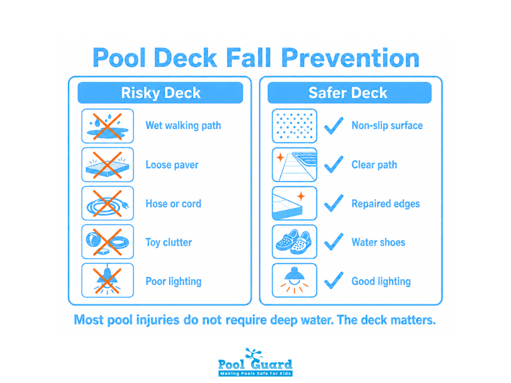 Pool Deck Fall Prevention - Infographic