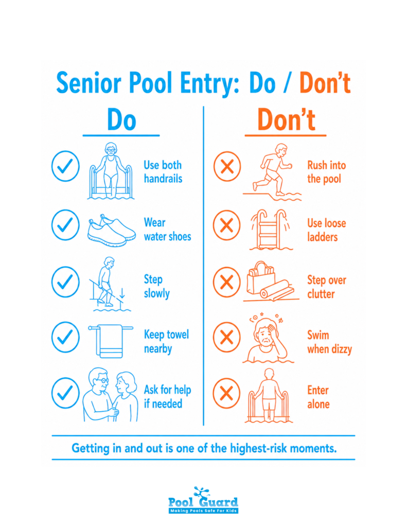 Senior Pool Entry - Do & Don't - Infographic