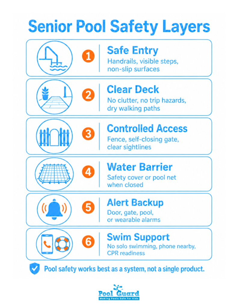Senior Pool Safety Layers - Infographic