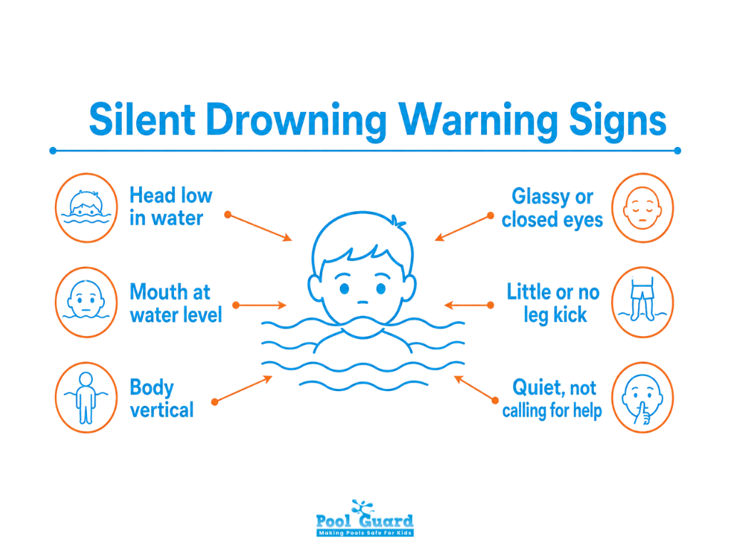 Silent Drowning Warning Signs - Infographic