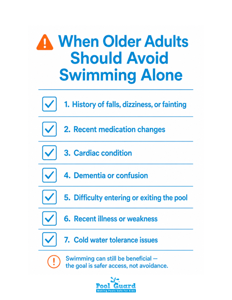 When Older Adults Should Avoid Swimming Alone - Infographics