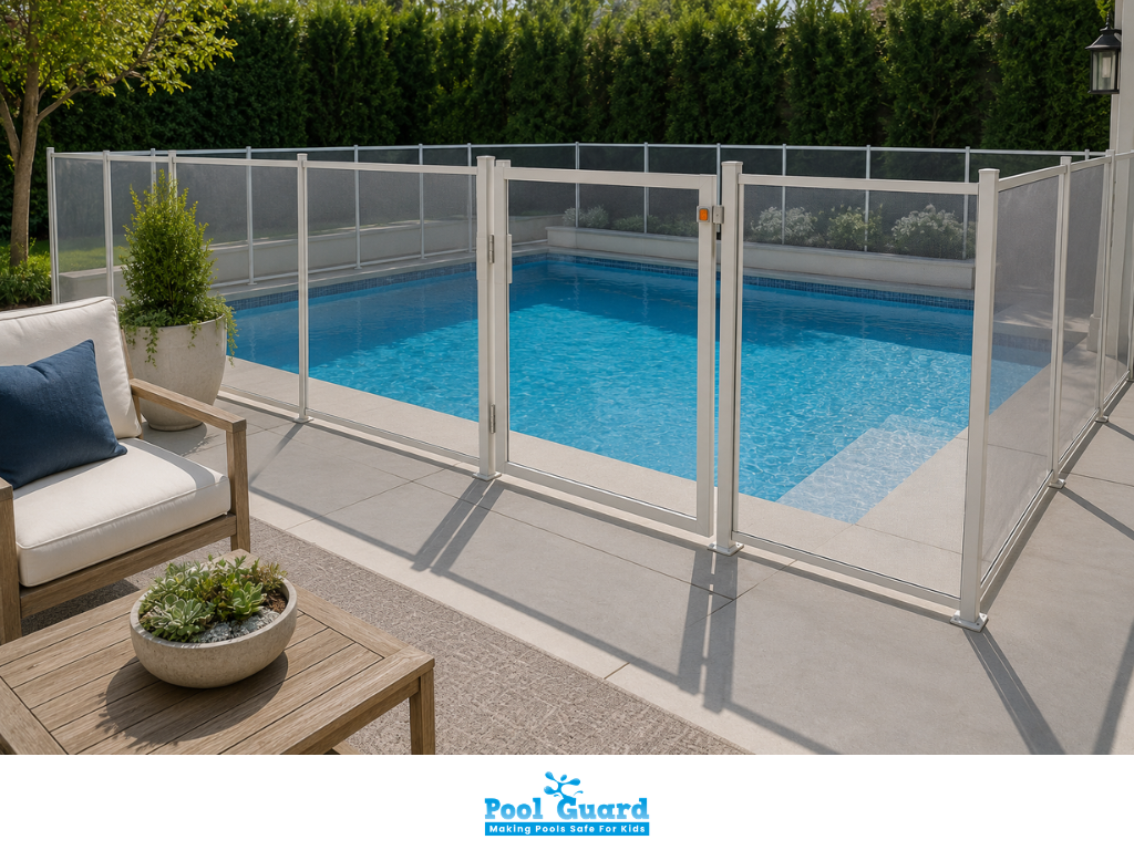 White Pool Fence