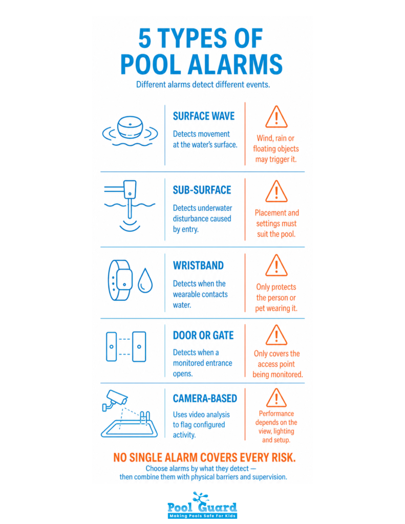 5 Types of Pool Alarms - Infographic