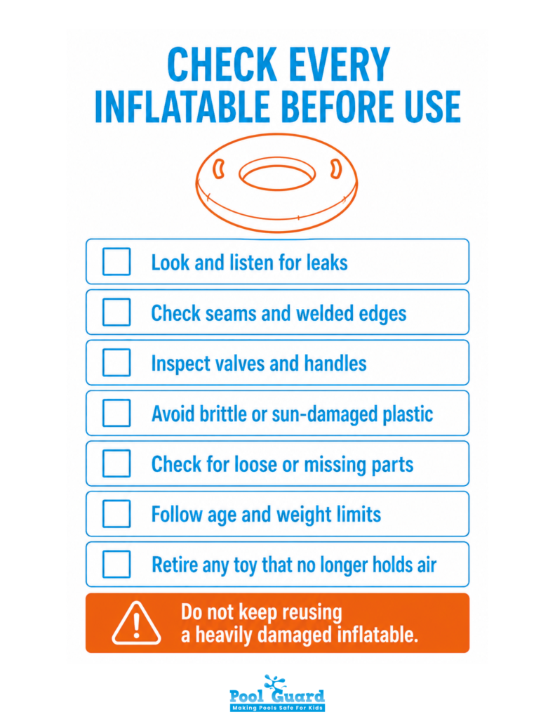 Check every Inflatable Before Use - Checklist
