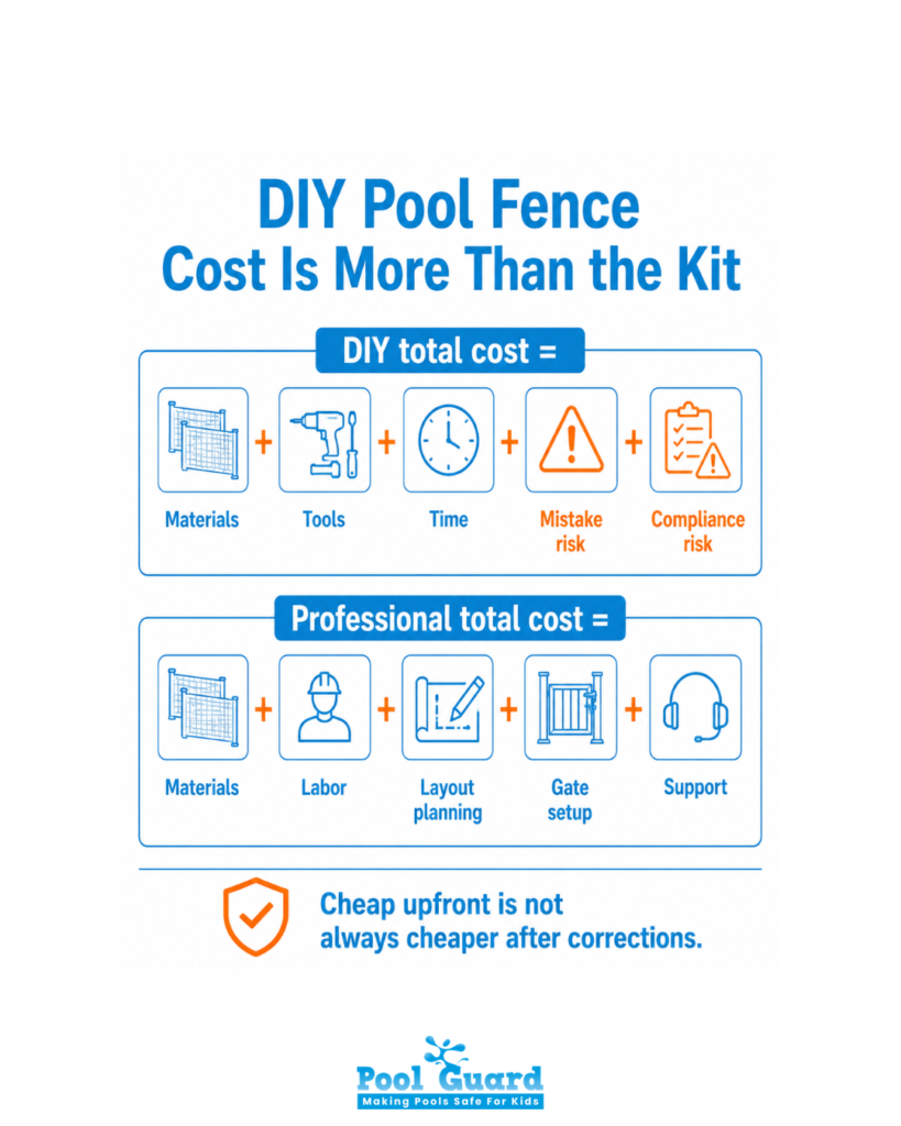 DIY Pool Fence Cost is More Than the Kit - Infographic