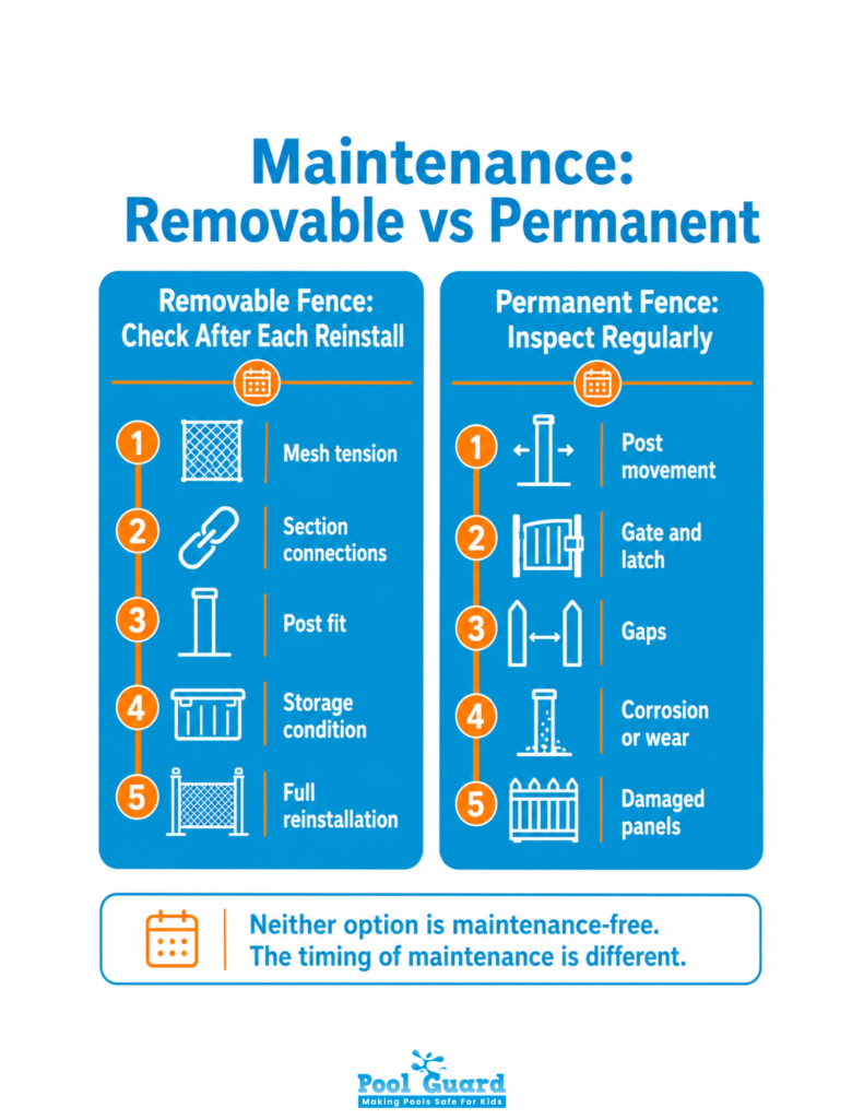 Maintenance - Removable vs Permanent Fence - Infographic