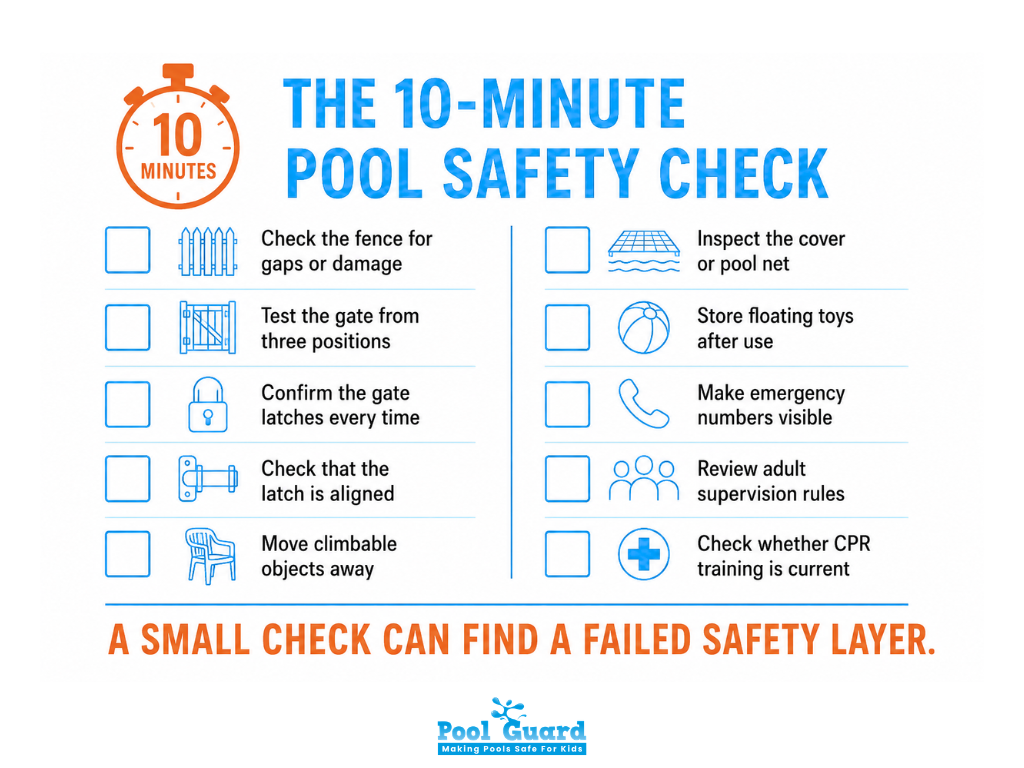 The 10 Minute Pool Safety Check - Infographic