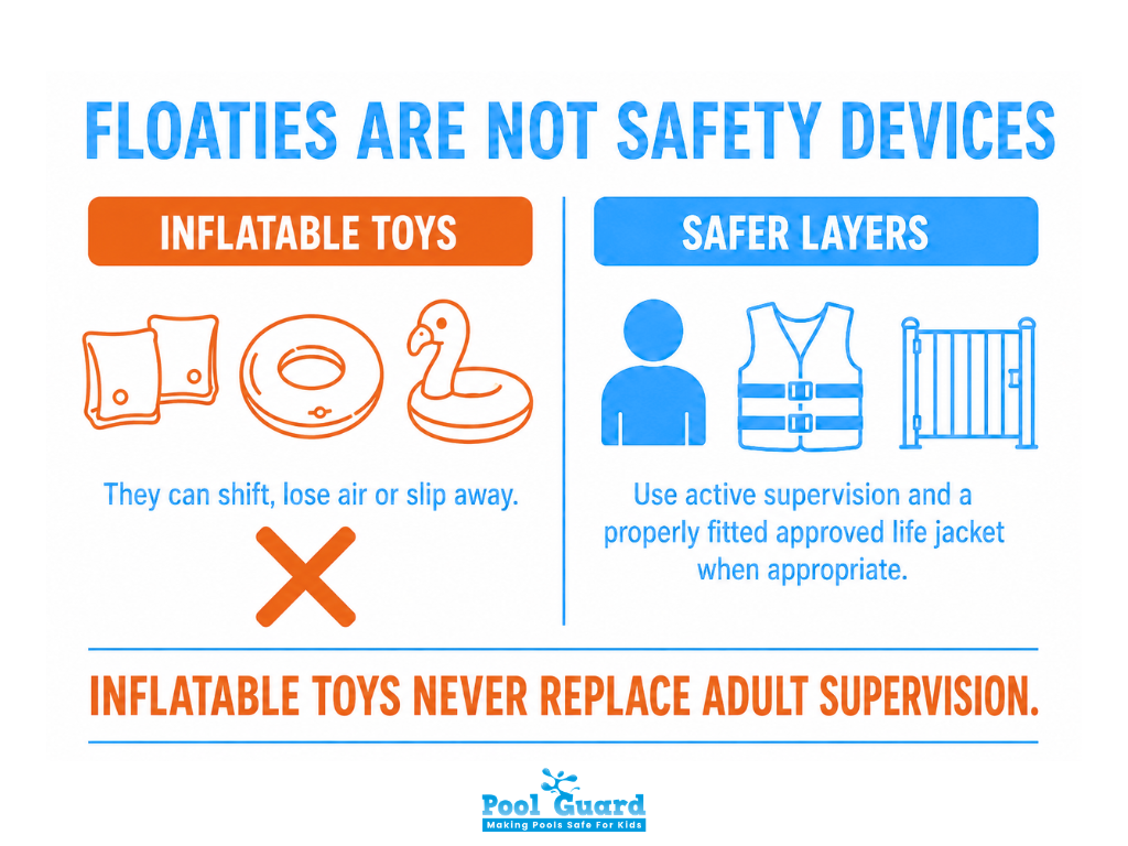 floaties aren't safety devices - Infographic