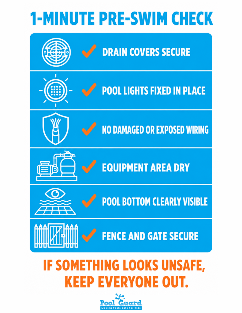 1 Minute Pre-Swim Check - Infographic