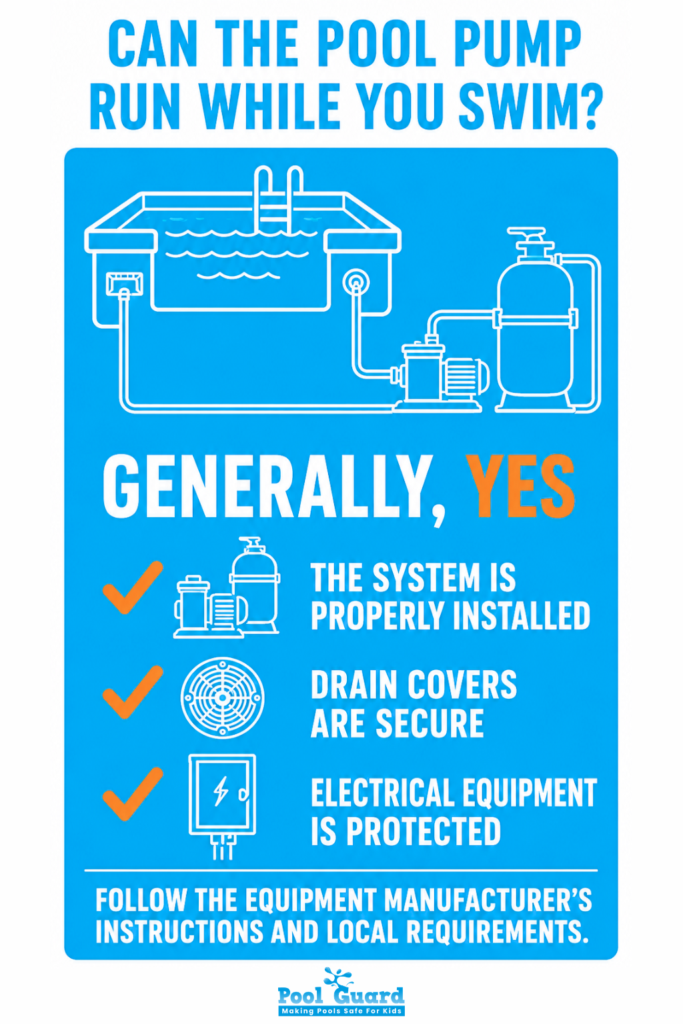 Can the Pool Pump Run While You Swim - Infographic