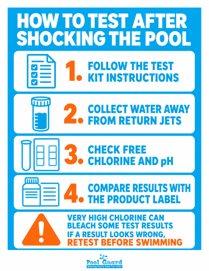 How To Test After Shocking The Pool - Infographic
