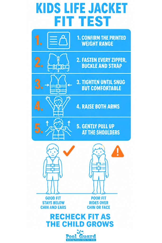 Kids Life Jacket Fit Test - Infographic